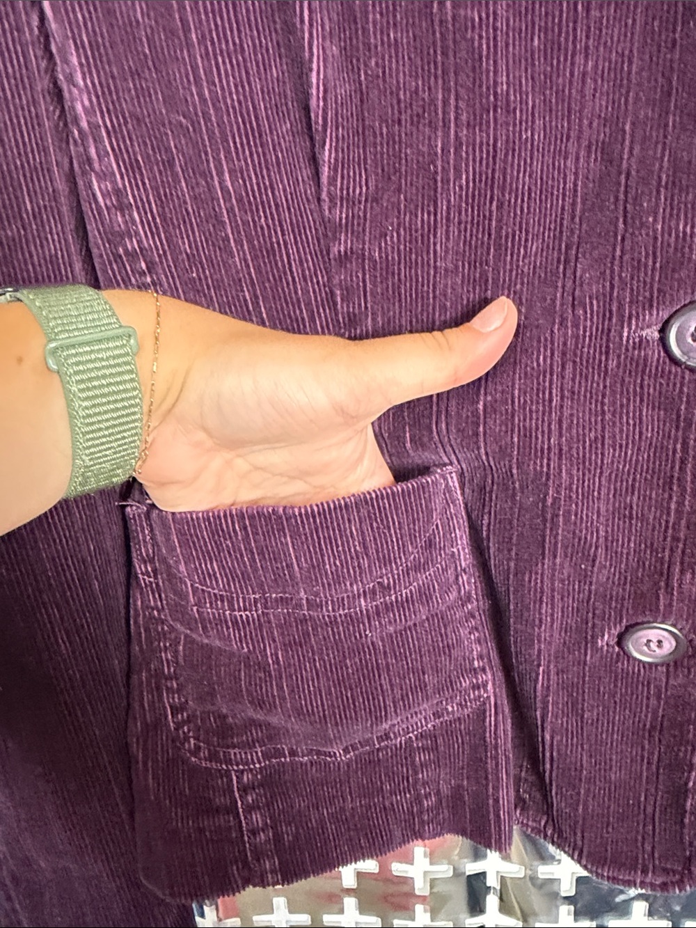 Sonoma Deep Plum Corduroy Blazer Jacket - Picture 4 of 5